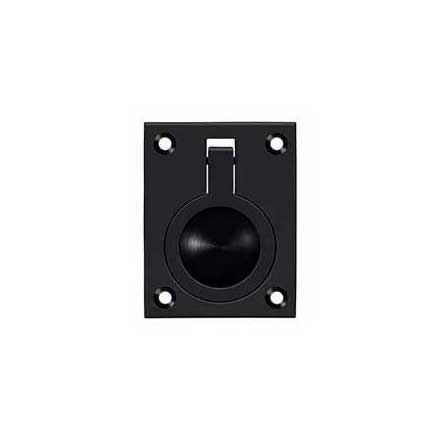 Deltana [FRP25U19] Solid Brass Cabinet Flush Ring Pull - Paint Black Finish - 1 7/8&quot; W