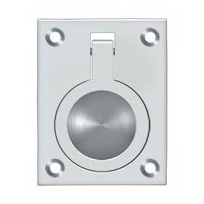 Deltana [FRP25U26] Solid Brass Cabinet Flush Ring Pull - Polished Chrome Finish - 1 7/8" W