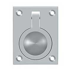 Deltana [FRP25U26D] Solid Brass Cabinet Flush Ring Pull - Brushed Chrome Finish - 1 7/8&quot; W