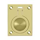 Deltana [FRP25U3-UNL] Solid Brass Cabinet Flush Ring Pull - Polished Brass Unlacquered Finish - 1 7/8" W
