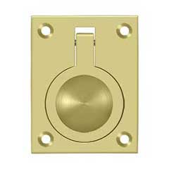 Deltana [FRP25U3] Solid Brass Cabinet Flush Ring Pull - Polished Brass Finish - 1 7/8&quot; W
