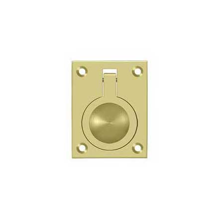 Deltana [FRP25U3] Solid Brass Cabinet Flush Ring Pull - Polished Brass Finish - 1 7/8&quot; W