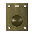 Deltana [FRP25U5] Solid Brass Cabinet Flush Ring Pull - Antique Brass Finish - 1 7/8" W