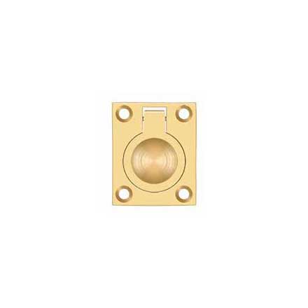 Deltana [FRP175CR003] Solid Brass Cabinet Flush Ring Pull - Polished Brass (PVD) Finish - 1 3/8&quot; W