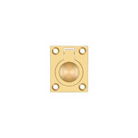 Deltana [FRP175CR003] Solid Brass Cabinet Flush Ring Pull - Polished Brass (PVD) Finish - 1 3/8&quot; W