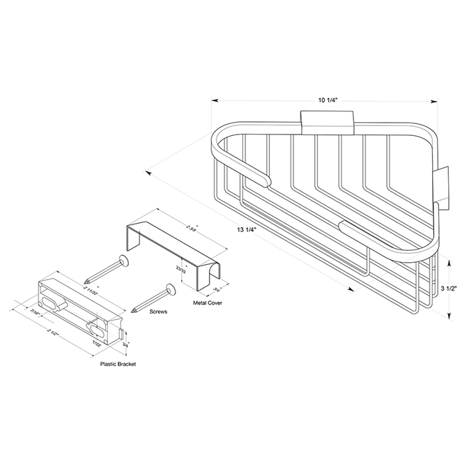 Deltana WBC1310 Bathroom Wire Basket