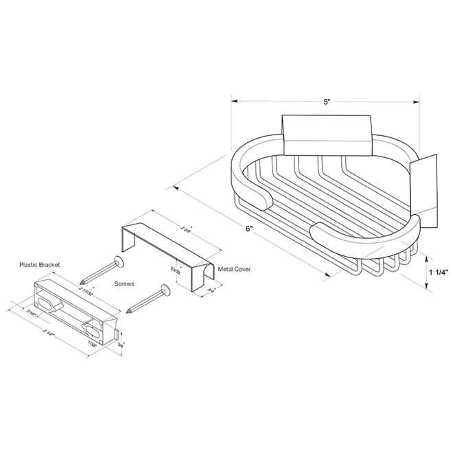 Deltana WBC6050 Bathroom Wire Basket