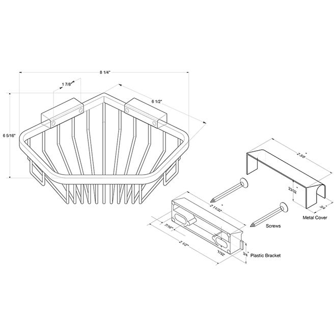 Deltana WBC6353 Bathroom Wire Basket