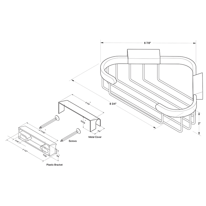 Deltana WBC8570 Bathroom Wire Basket