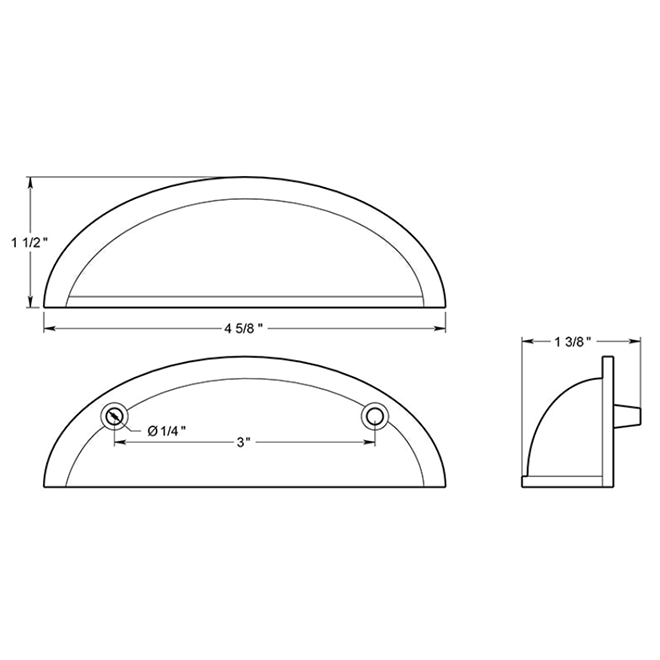 Deltana K407 Cabinet Cup Pull