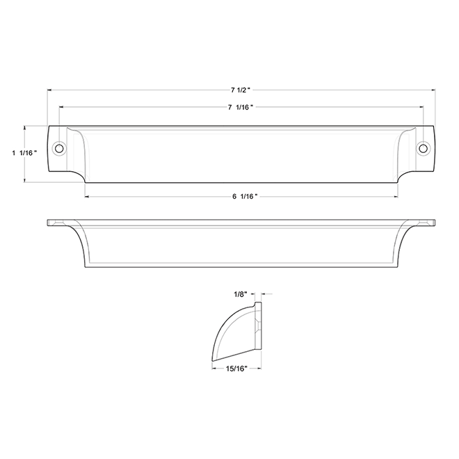 Deltana SHP70 Cabinet Cup Pull