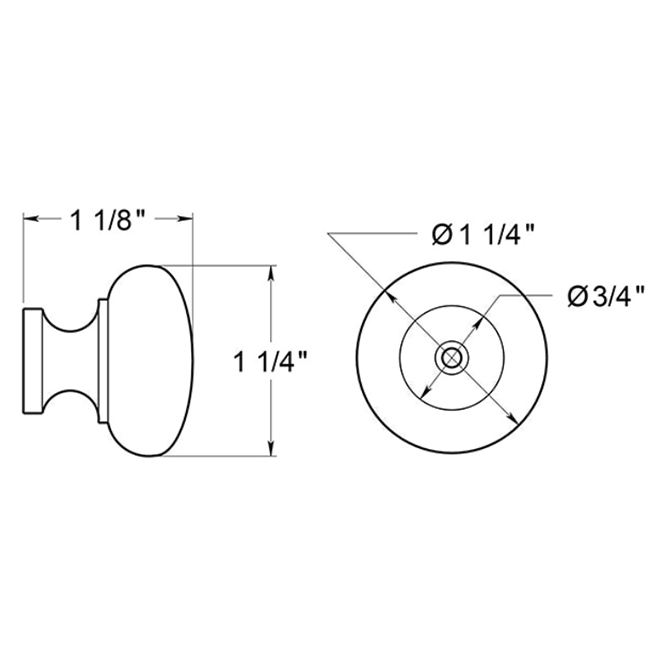 Deltana KR114 Cabinet Knob