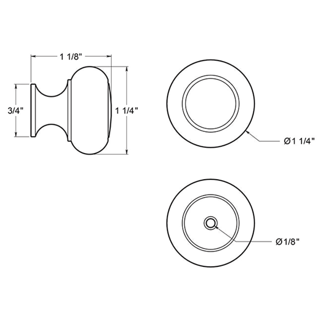 Deltana KR119 Cabinet Knob