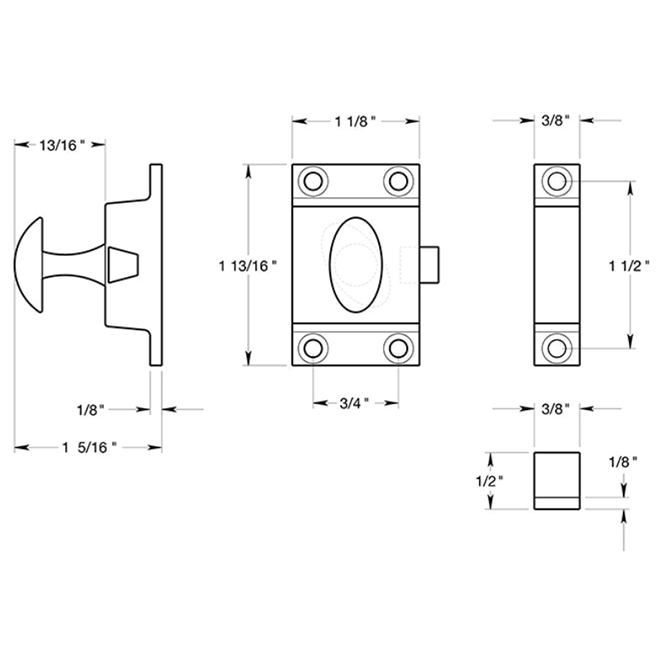 Deltana CL1532 Cabinet Latch