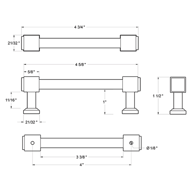 Deltana MP40 Cabinet Pull Handle