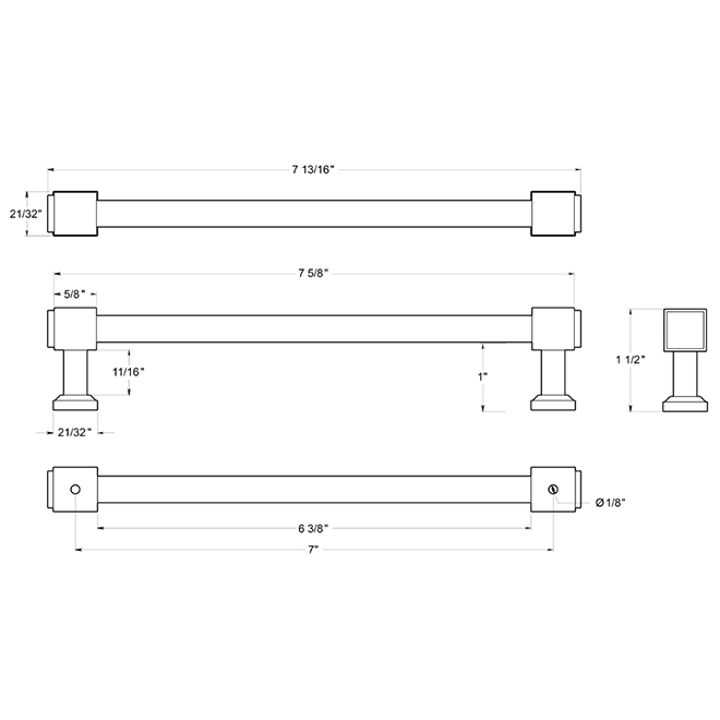 Deltana MP70 Cabinet Pull Handle