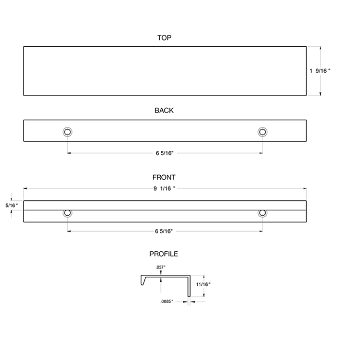 Deltana MP9116 Cabinet Edge Pull