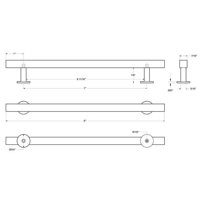 Deltana POM70 Cabinet Pull Handle