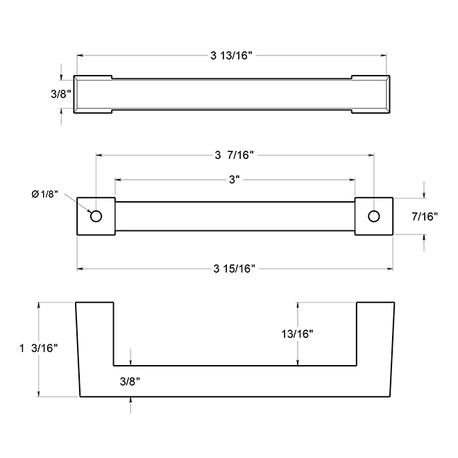 Deltana SBP35 Cabinet Pull Handle