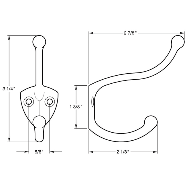 Deltana CAHH3 Coat & Hat Hook