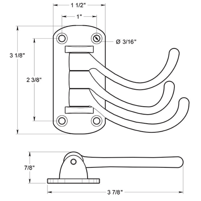 Deltana TSH40 Coat & Hat Hook