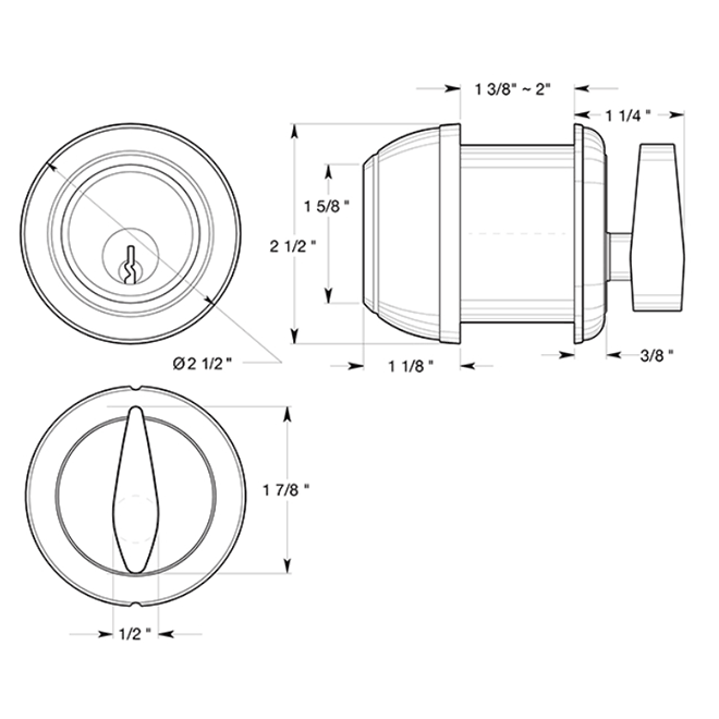 Deltana [CL200LM] Door Deadbolt