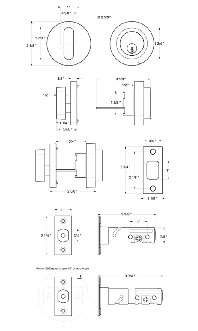 Deltana [ZDR] Door Deadbolt