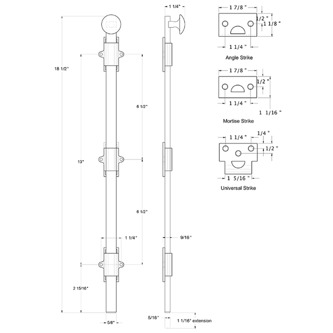 Deltana 18SB Door Slide Bolt