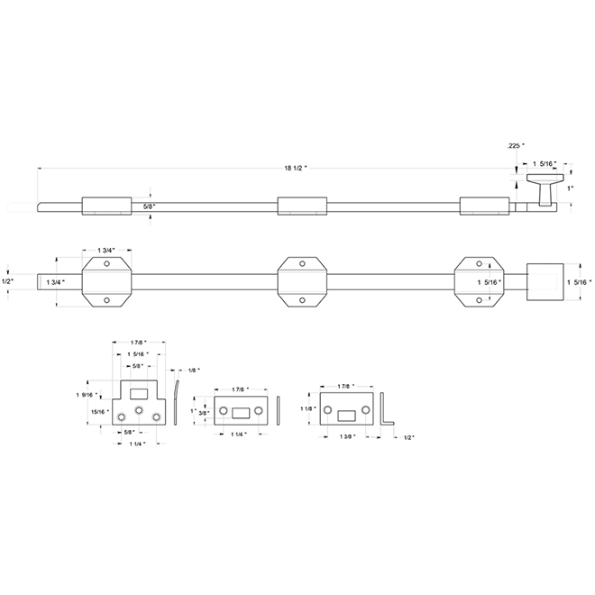 Deltana 18SBM Door Slide Bolt