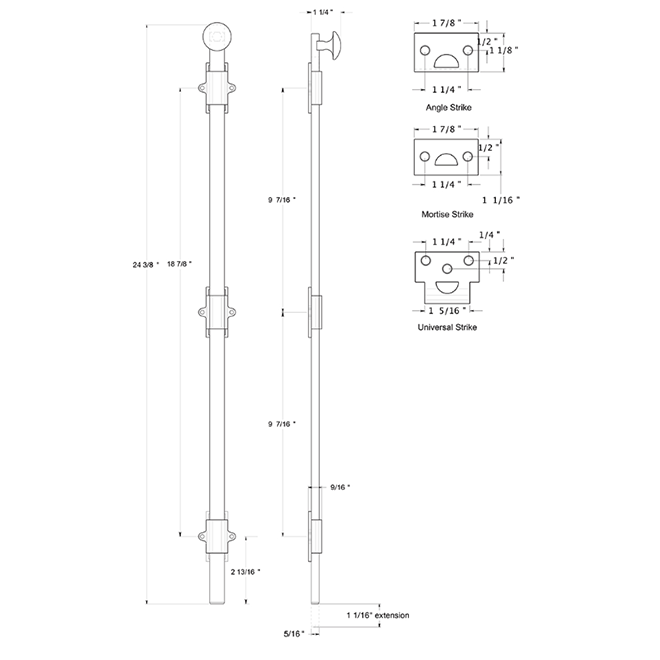 Deltana 24SB Door Slide Bolt