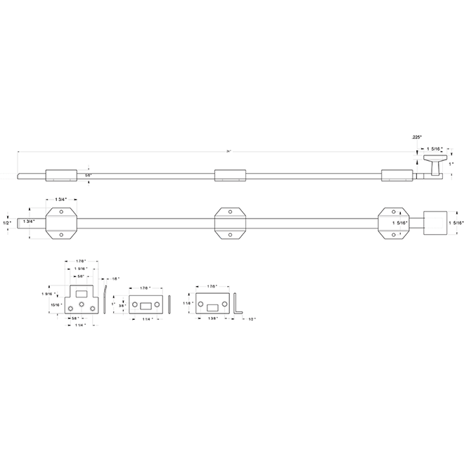 Deltana 24SBM Door Slide Bolt