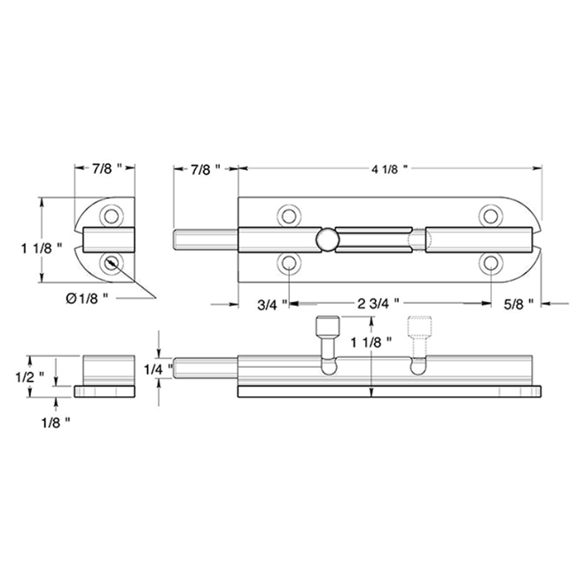 Deltana 4BB32D Door Barrel Bolt