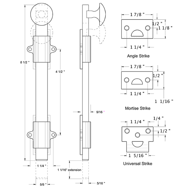 Deltana 8SB Door Slide Bolt