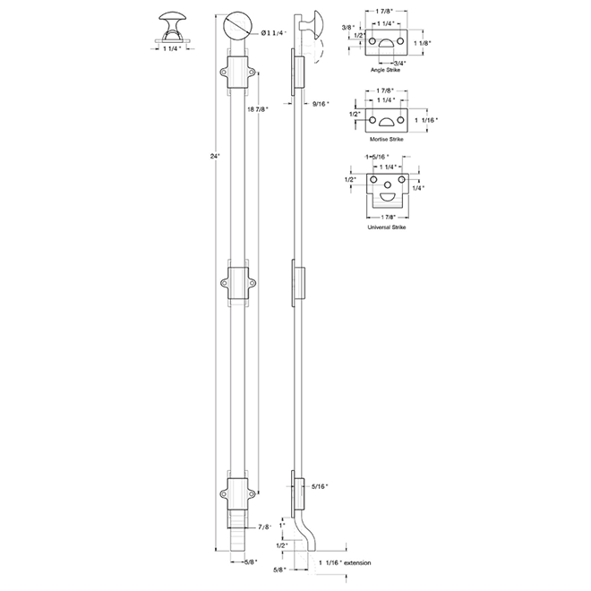 Deltana FPG24 Door Bumper Deltana FPG24 Door Slide Bolt