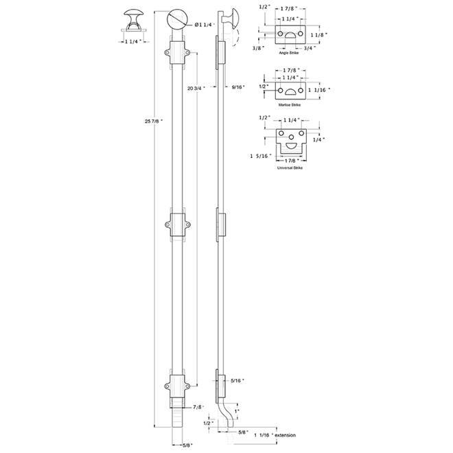 Deltana FPG26 Door Slide Bolt