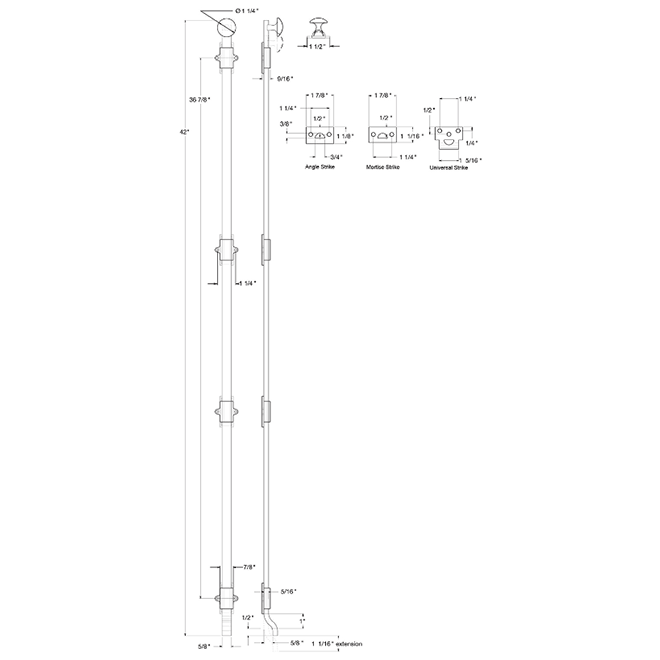 Deltana FPG42 Door Slide Bolt