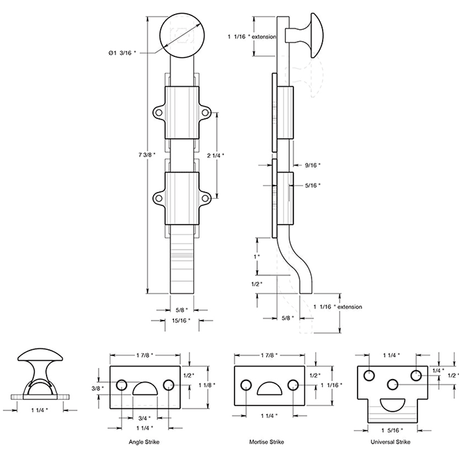 Deltana FPG6 Door Slide Bolt