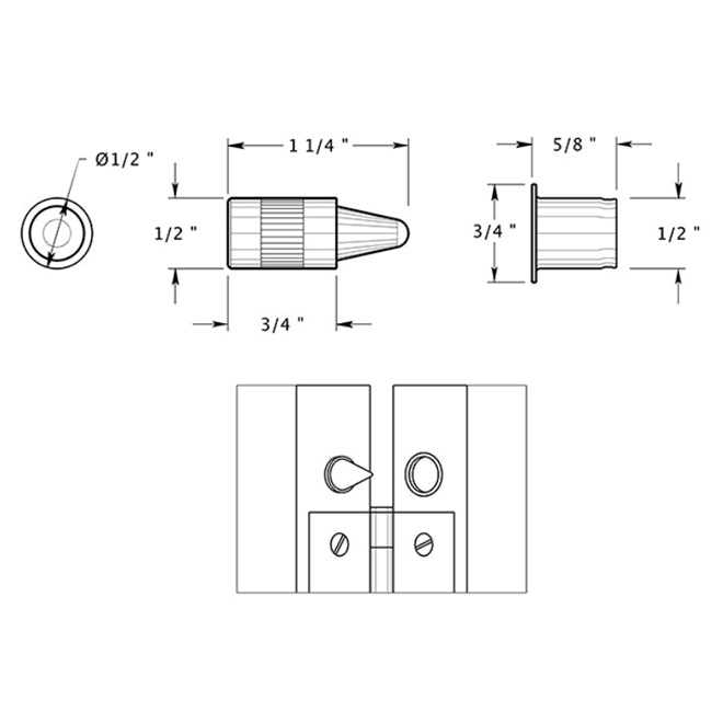 Deltana 44368 Door Hinge Pin Stop