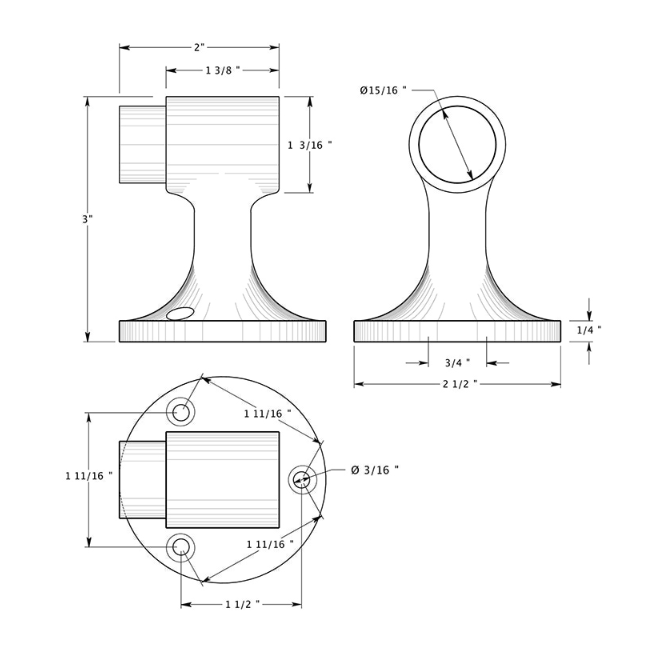 Deltana DSF3225 Door Floor Bumper