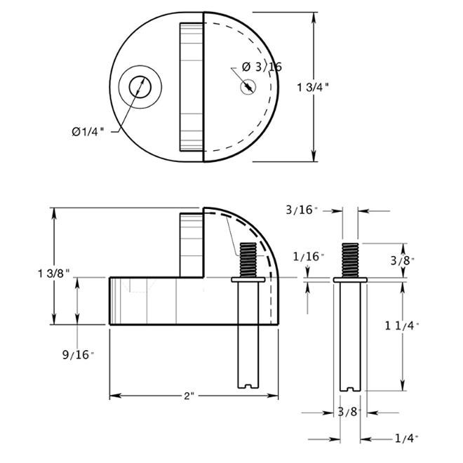 Deltana DSHP916 Door Floor Bumper