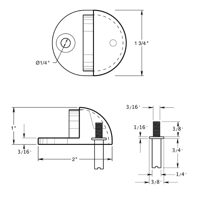 Deltana DSLP316 Door Floor Bumper