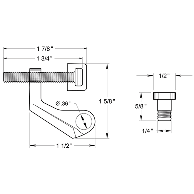 Deltana HPH89 Door Hinge Pin Stop