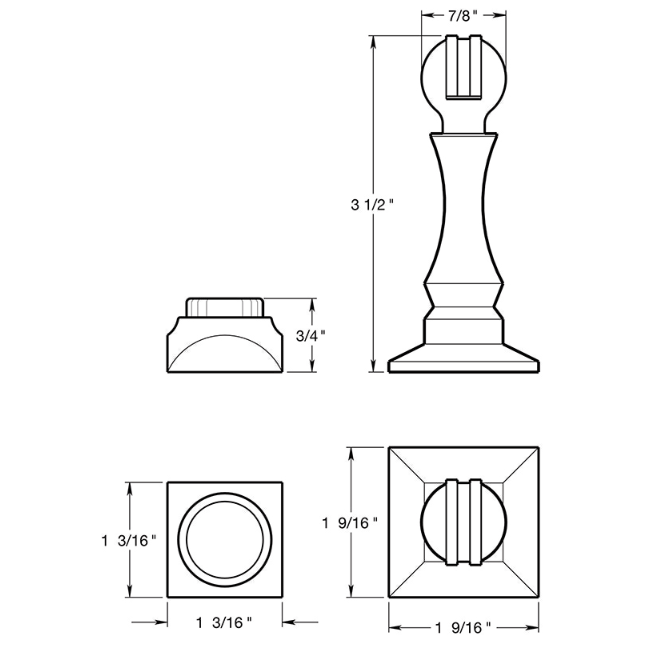 Deltana MDH35 Magnetic Door Holder