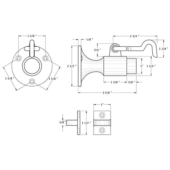 Deltana SAHW325 Door Wall Mount Bumper