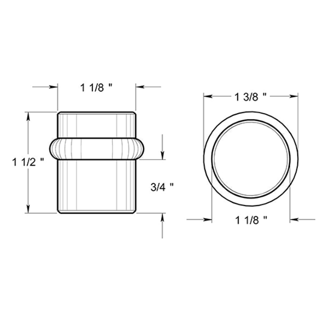 Deltana UFB4505 Door Floor Bumper