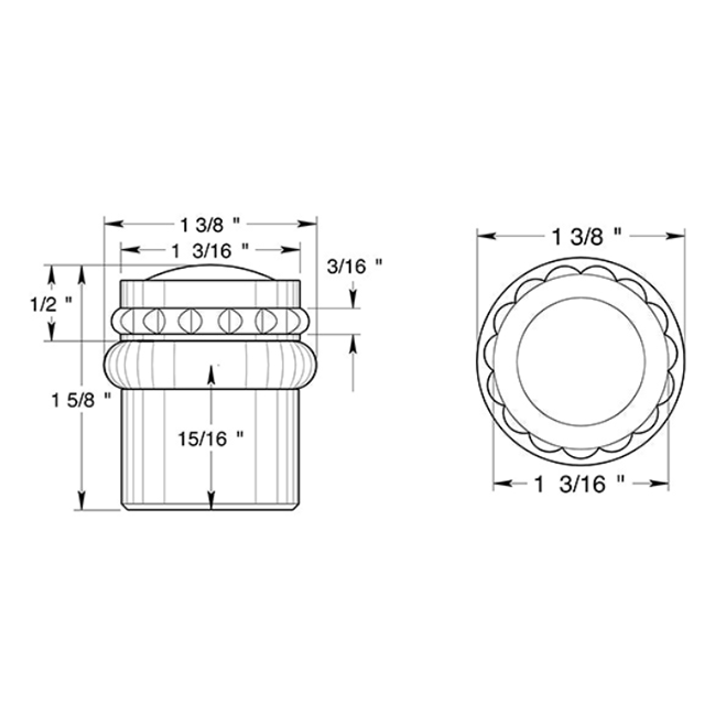 Deltana UFBP4505 Door Floor Bumper