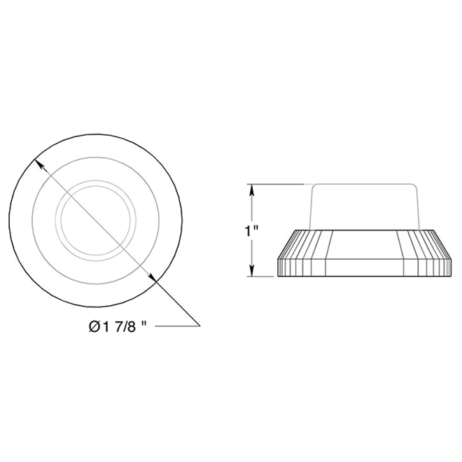 Deltana WB178 Door Flush Mount Bumper