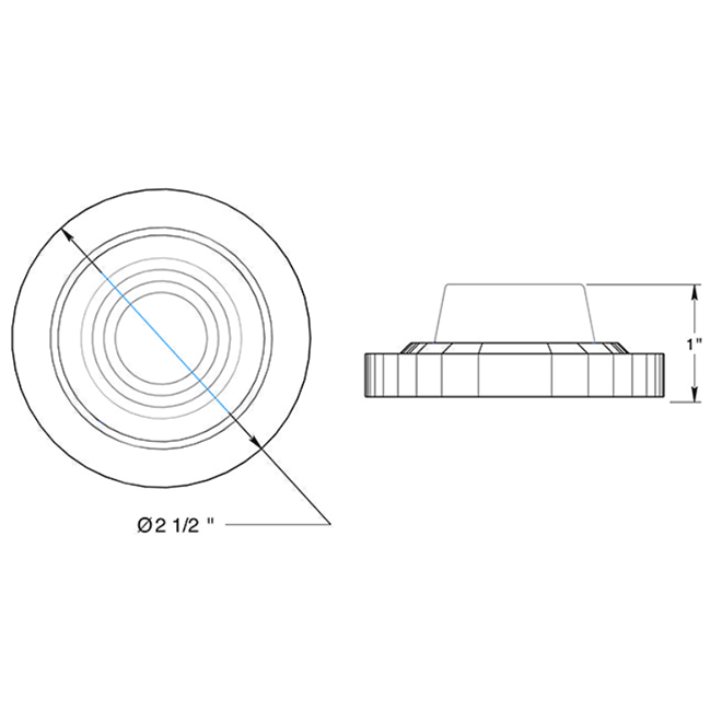 Deltana WB238 Door Flush Mount Bumper