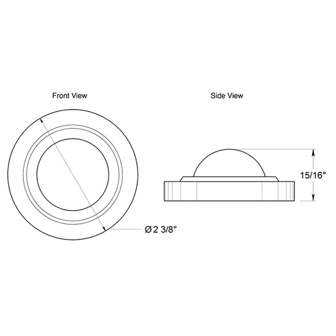 Deltana WBC238 Door Flush Mount Bumper