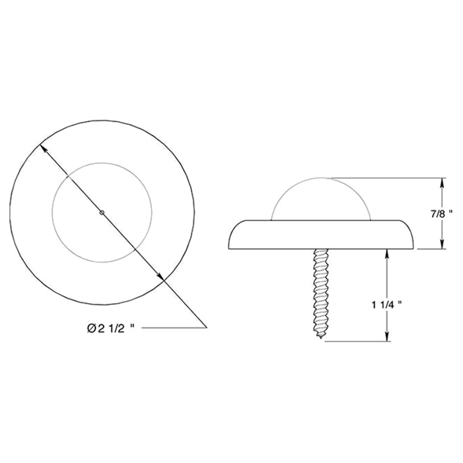 Deltana WBC250 Door Flush Mount Bumper